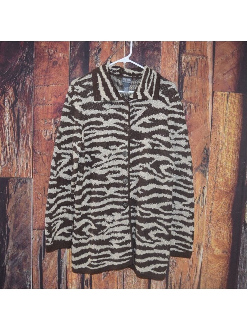 Additions By Chico's Women's Sz 2 (Large) Button Up Sweater Cardigan
